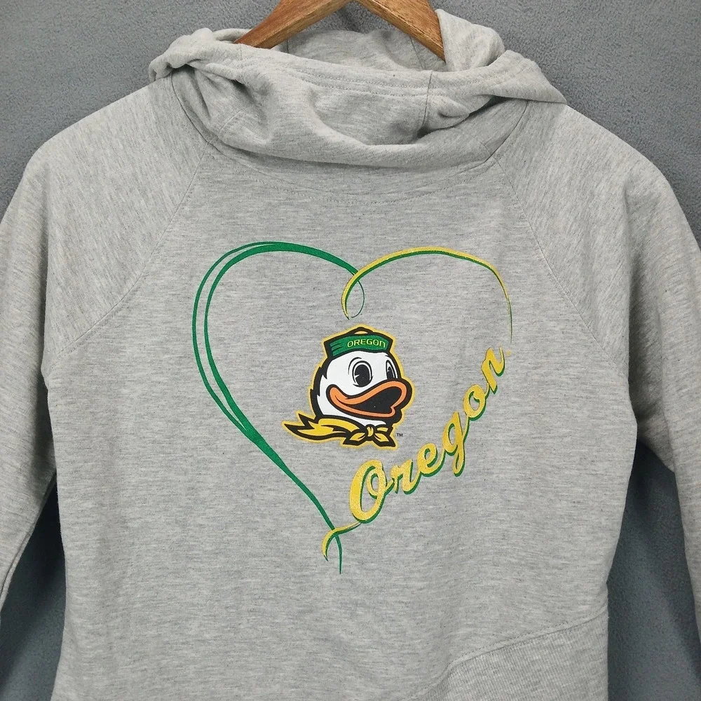 Oregon Ducks Hoodie Youth M(10/12) Gray Outerstuff Football NCAA Cotton Stretch‎